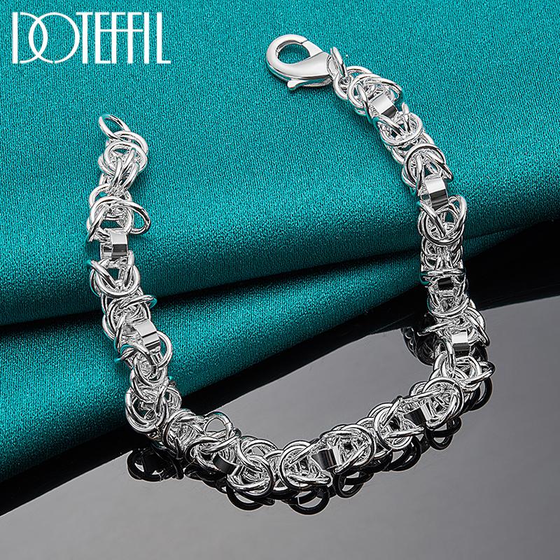 925 Sterling Silver Charm Bracelet Party Gift Fashion Jewelry