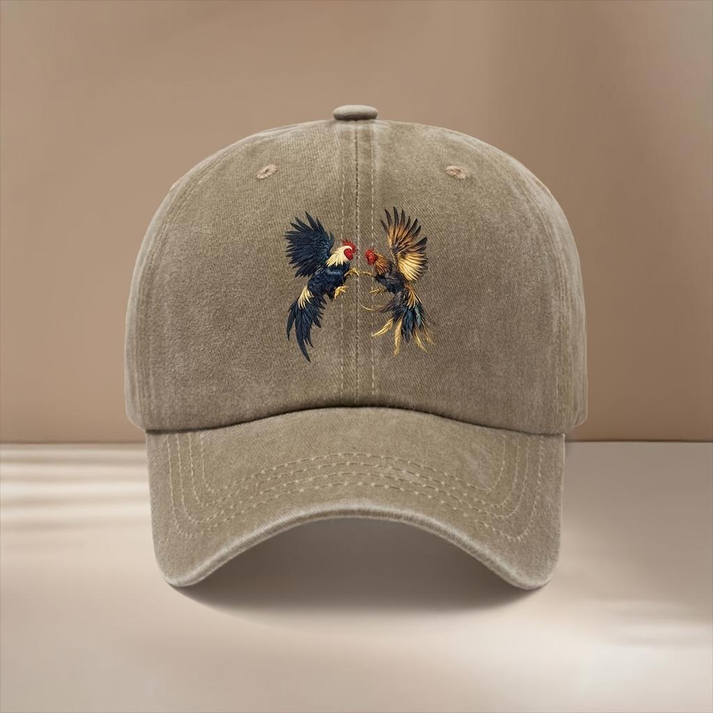 Бейсболка с петушиными боями Вареный деним Регулируемая кепка Snapback Винтажная Повседневная для улицы Унисекс