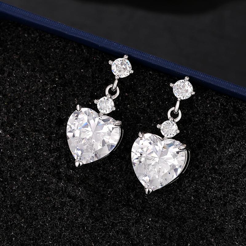 Серьги-подвески Huitan White/Pose/Yellow Heart Cubic Zircon для женщин, модные, стильные, женские, свадебные украшения