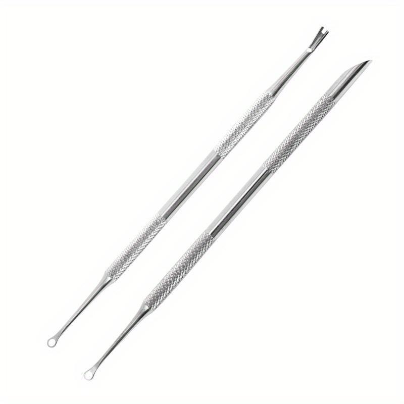 2 шт. Двусторонний стальной пушер для ногтей, передние шлифовальные подушечки, подкова, пилинг, ремонт поверхности ногтя, просто пушер, инструмент для дизайна ногтей