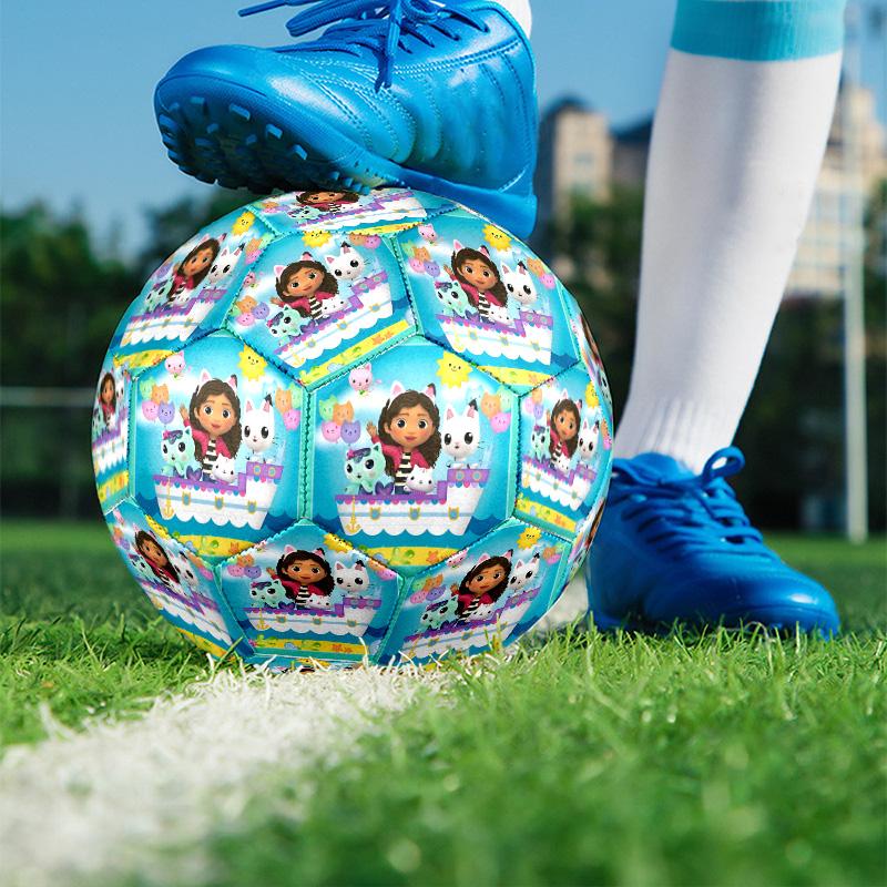 Gabby's Dollhouse Print Size 5 Soccer Ball, PU Wear Resistant Football for Match Training and Daily Practice, Birthday Gift for Soccer Fans