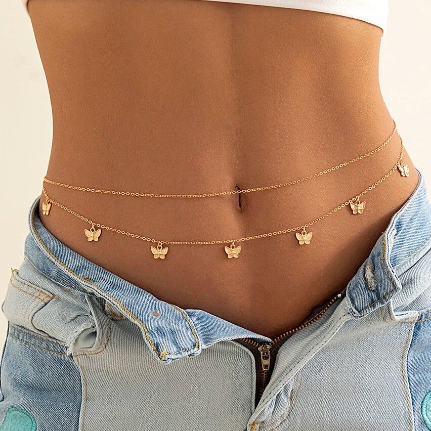 PuRui Sexy Crystal Glass Belly Belt Waist Chain Women Summer Beach Bikinis Festival Accessories Body Chain Jewelry Accessories