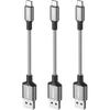 [3 Bottles 15cm]SUNGUY Micro USB Cable Short 0.15M 3 Piece Set 2.4A Fast Charging Usb2.0 Data Transfer High Durability Nylon Knitting Galaxy S7/S6/S4,
