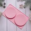 Розовая круглая силиконовая форма для торта с 2 отверстиями, плоская трубка, форма для шоколадного десерта, кухонная форма для выпечки