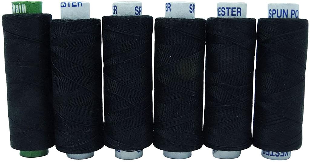 Набор из 10 предметов, хлопковая катушка с черной нитью, принадлежности для квилтинга, шитья