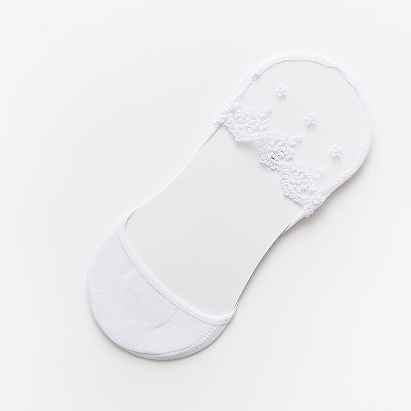 1/3 Pairs Summer Women Invisible Silicone Socks Summer Low Cut Liner Ankle Sock Ladies Lace Flower Soft Casual No Show Non-skid Boat Socks