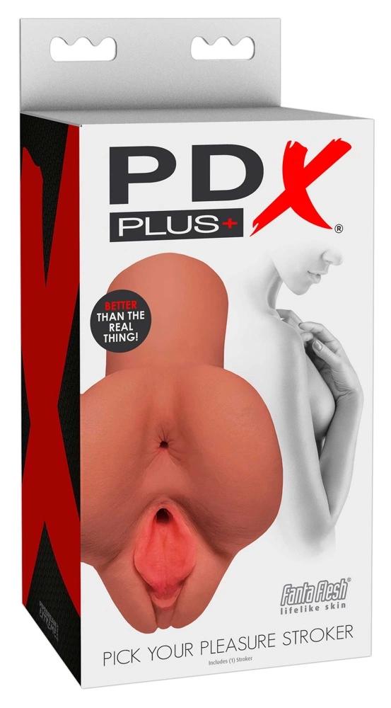 PDX Plus - Realistic Vagina with Anus Masturbator Caramel