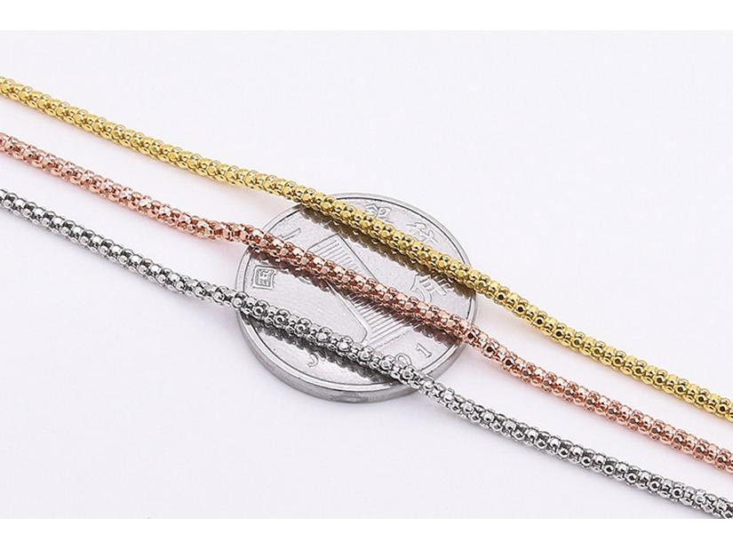 Модное ожерелье из круглых бусин из чистого серебра 999 пробы для мужчин и женщин - Длинная простая цепочка для свитера