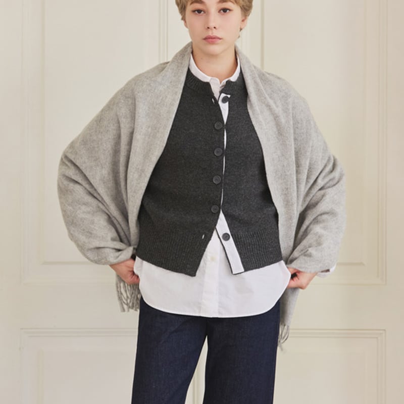 ABRAHAM MOON Merino Wool Shawl 70cm - Silver