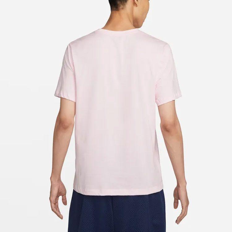 Nike T Shirts Men's Foam Pink Crew Neck Moderate Straight Fit DR7816-663