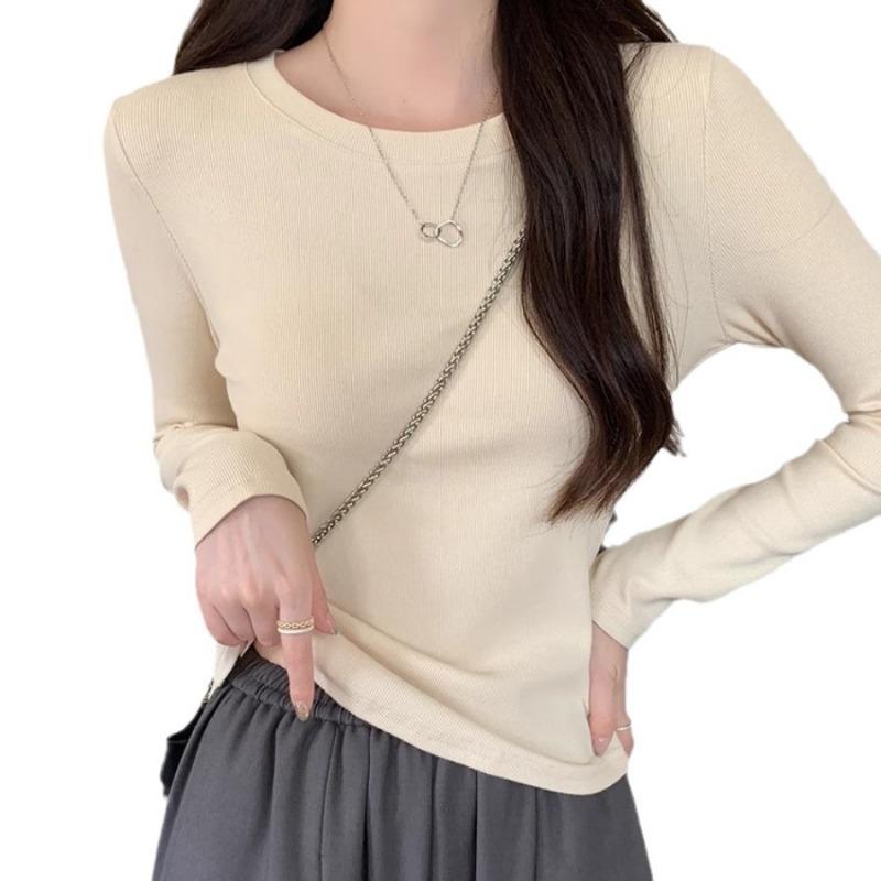 Long Sleeved T-shirt Women's Round Neck Slim Fit Top