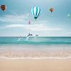 3D обои с синим небом, вид на море, фреска с воздушным шаром и дельфином, 3D обои для гостиной, фон для телевизора, настенная фреска, декор