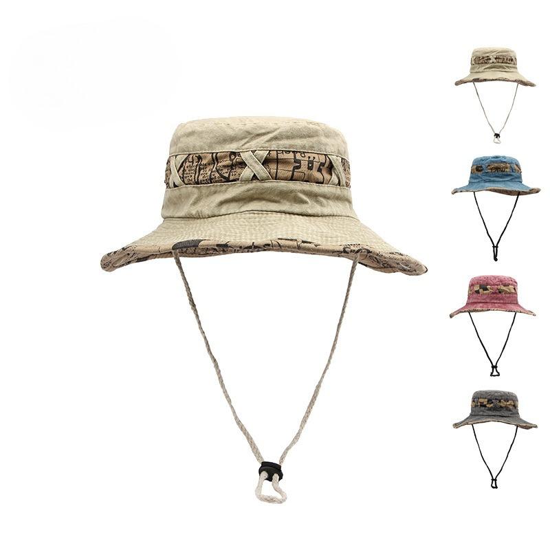 Унисекс washed cotton bucket hat летняя весенняя шляпа-ведро с широкими полями солнцезащитная шляпа для рыбалки походов на открытом воздухе с защитой от УФ дышащая пляжная сафари-шляпа с шнурком для подбородка