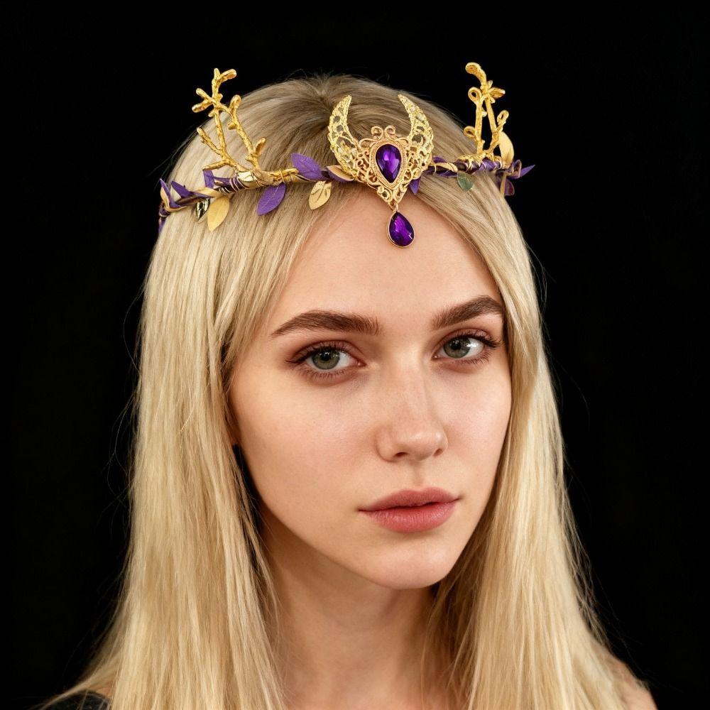 Rhinestone Decorated Fairy Tiara Twig Branch Design Fairy Headpiece Woodland Elven Crown For Women