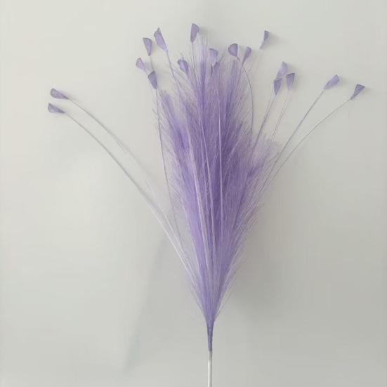 6 шт. Декор из искусственной пампасной травы 17,7" Короткие пушистые искусственные ветки пампасов Многоцветные искусственные помпоны