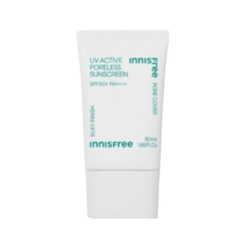 Innisfree Солнцезащитный крем для лица UV Active Poreless SPF50+ PA++++ 50 мл | Надежная защита от УФ-лучей и разглаживание пор | Легкий матирующий корейский солнцезащитный крем
