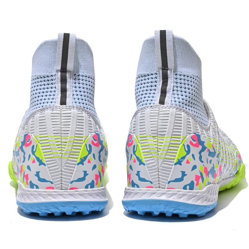 32-45unisex Football Shoes High-top Elastic Socks PVC Rubber Soft Bottom TFFootball Shoes Men's Special Children Competition Training Football Shoes