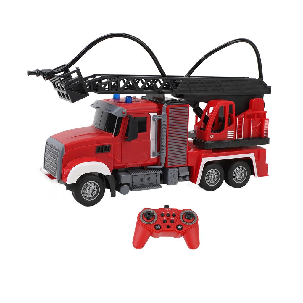 Пожарная машина с дистанционным управлением, разбрызгиватель воды, 11 каналов, звуковой и световой эффекты, дистанционное управление, воздушная лестница