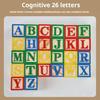 1 набор детских деревянных строительных блоков с ящиком для хранения букв алфавита для дошкольников