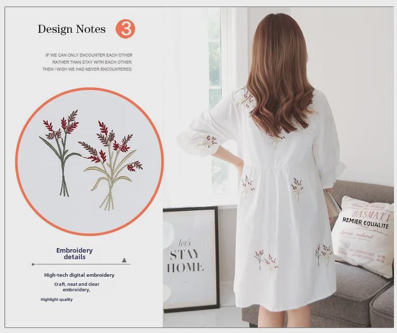 Летнее платье миди для беременных в корейском стиле - свободный крой для миниатюрных, закрывающий живот 2023