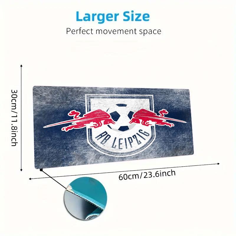 RB Leipzig Mouse Pad, Large Gaming Desk Mat, Non-slip XXL Mousepad for Laptop & Tablet, Mini PC Playmat with Stitched Edges