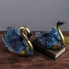 Hand Crafted Swan Pair Home Decor Figurine | Decorative Showpiece (Pack of 2, Blue)
