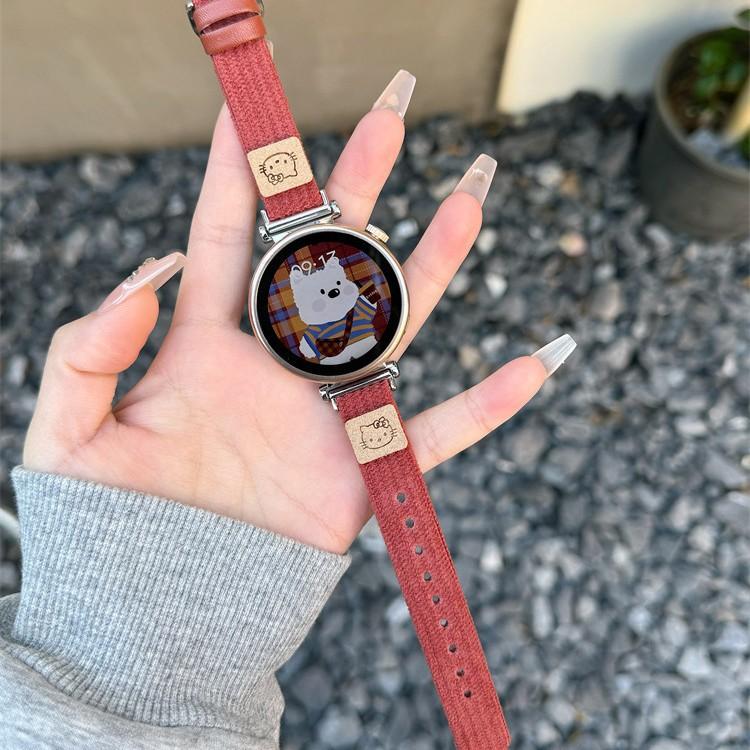 Fine Corduroy KT Cat Strap Suitable for Mi 8/9Pro Bracelet FIT3 Huawei GT5/4/3/2 Watch Strap