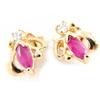 [G7609] - Gold Plated 'Celestina' Ruby Earrings