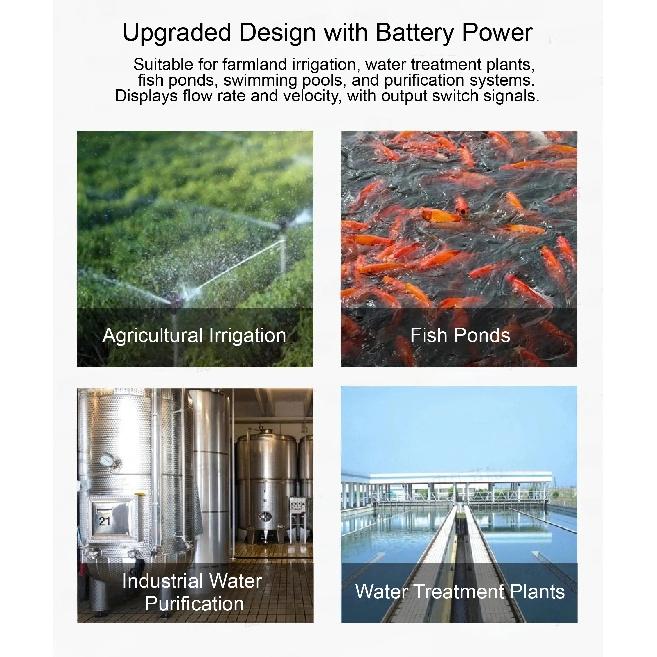 Digital Flow Meter for Irrigation and Sewage Pipe Large Flow Water Meter DN15 DN40 UPVC 5‑24V Pulse Output Liquid Flow Sensor