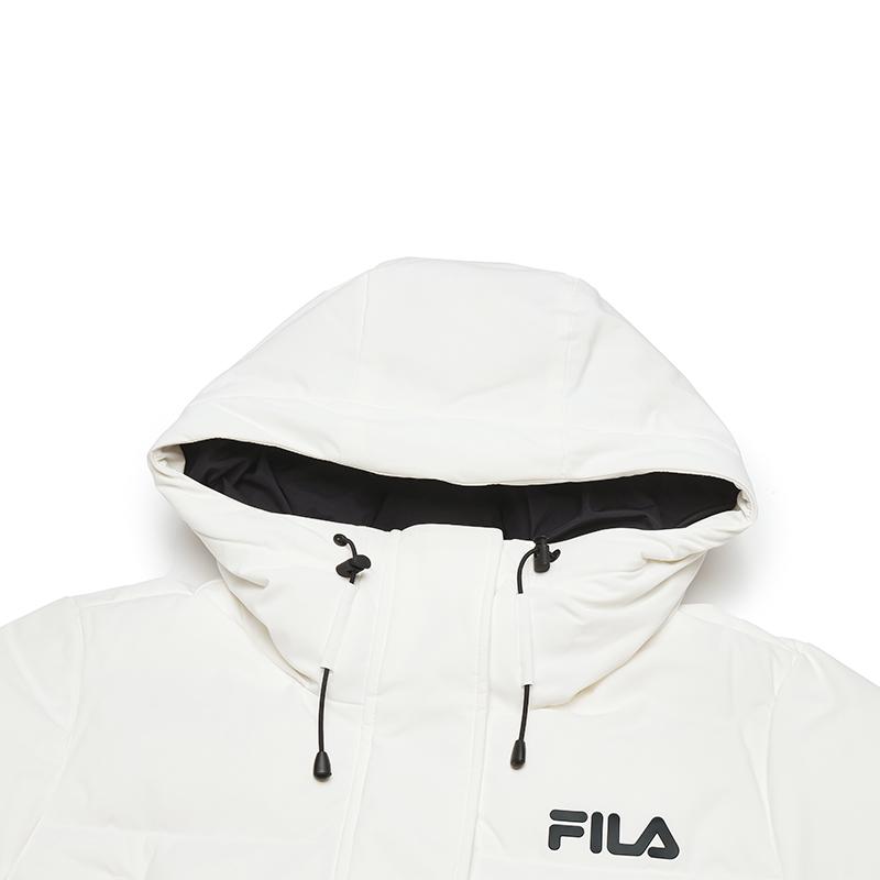 Fila Оригинальный длинный пуховик Простой модный теплый пуховик с капюшоном Женская верхняя одежда Облачно-грибной-белый F11W449906FWT