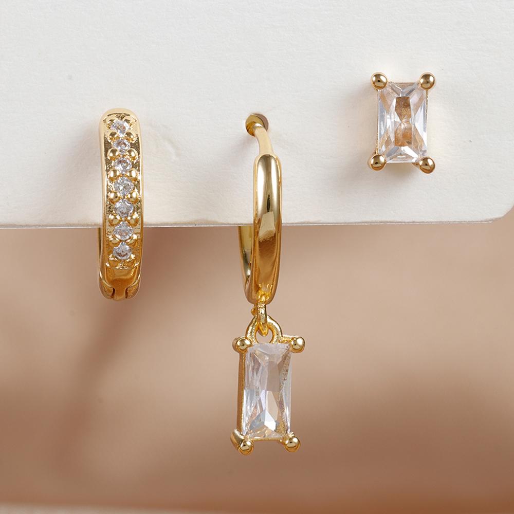 3шт висячие серьги для женщин из нержавеющей стали цветок серьги пирсинг ювелирные изделия аксессуар