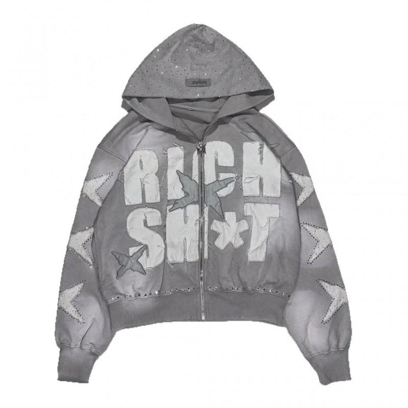 Unisex Oversized Hooded Sweatshirt With Street Art Print Loose Fit Long Sleeve Pullover