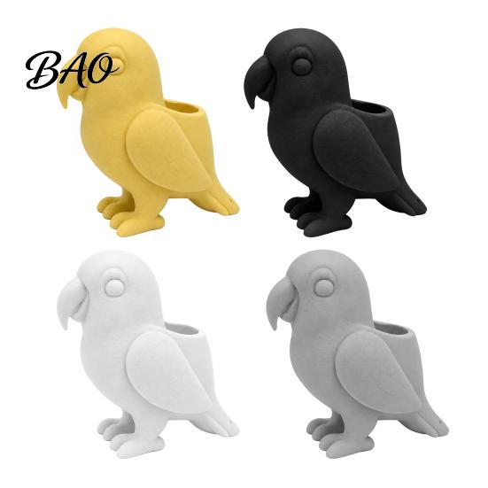 Ceramic Style Garden Ornament 3D Printed Parrot Flower Pot, Creative Animal Succulent Planter, Unique Bird Gift for Gardeners Shaped Plant Container