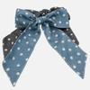 J.Lauren Denim Flower Big Ribbon Auto Hair Pin H01357