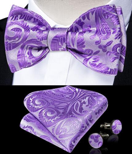 Мужской шелковый галстук-бабочка, регулируемый синий галстук-бабочка, набор запонок с цветочным принтом пейсли