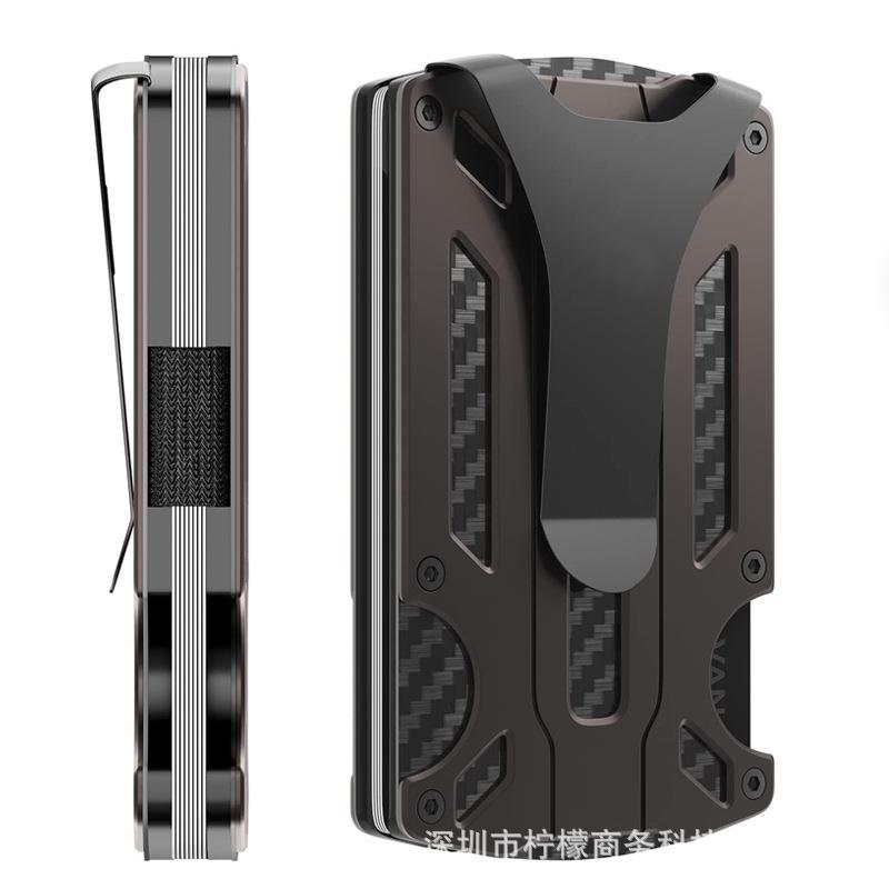 Ультратонкий держатель карт из алюминиевого сплава RFID с защитой от кражи и AirTag для мужчин