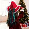 1Pc Lolita-Style Elegant Witch Hat With Suede Lace Bow - Hand Wash Only, Suitable For Birthdays, Christmas, And Themed Parties - Non-Flying Character