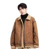 Мужское пальто, осенне-зимняя очень толстая мужская куртка из замши и флиса. Теплая и модная куртка на молнии с утолщенной подкладкой.