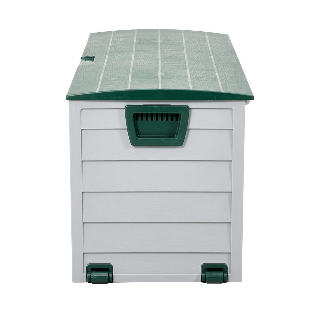 290L Outdoor Storage Box with Lid, Lockable with Wheels & Handles, for Garden Tools