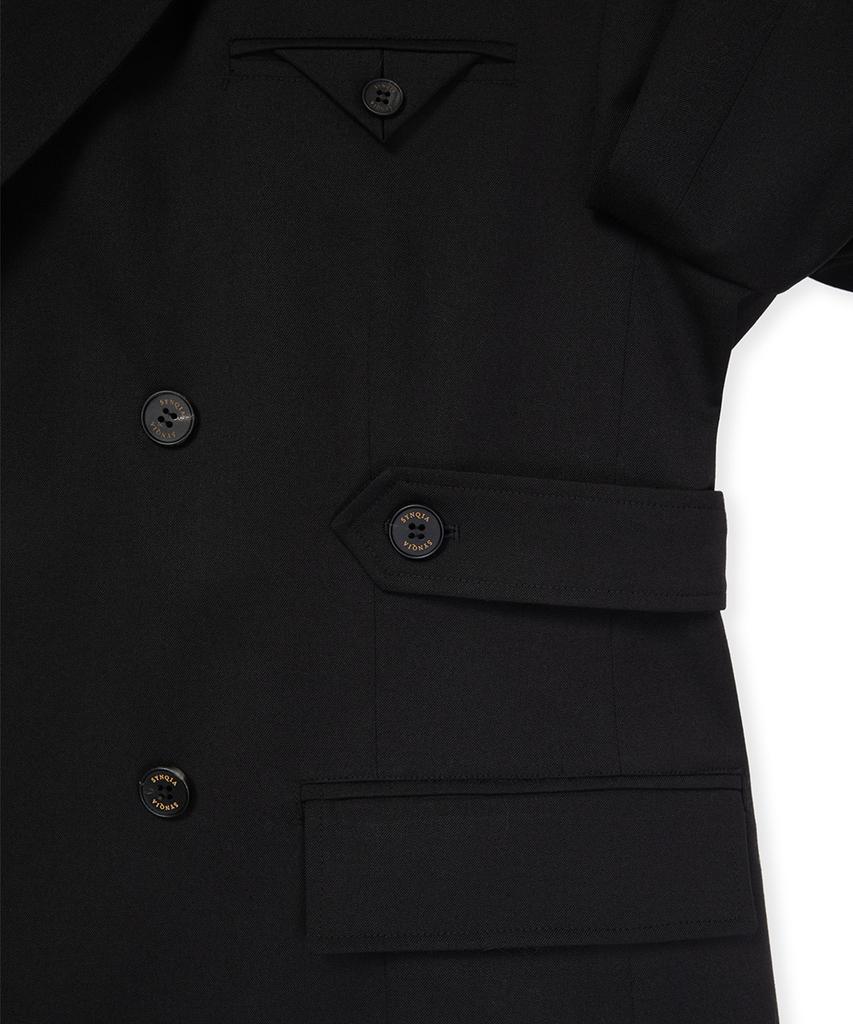 Synqia Heritage Double-Breasted Tailored Jacket Black
