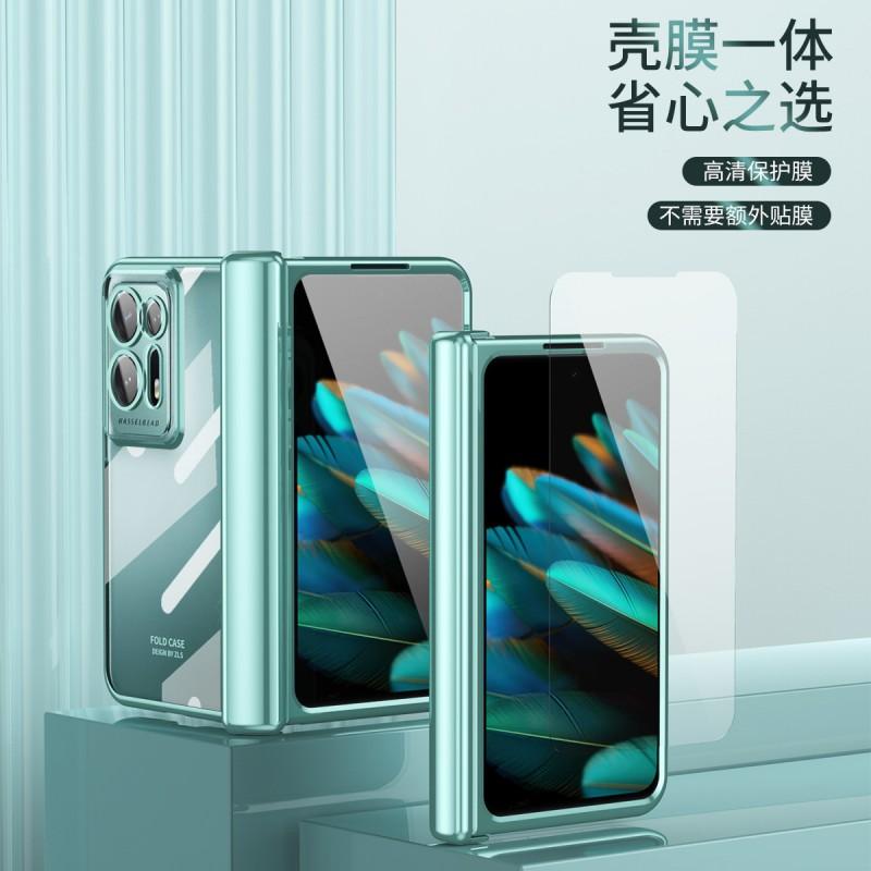 OPPO Find N2 Foldable Phone Case With Tempered Glass Film Full Coverage Electroplated PC Shell Shockproof Anti-Scratch