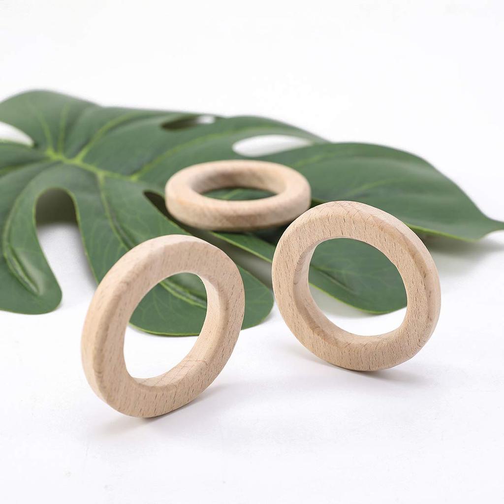 Mamimami Home Wooden Ring Square Section 65mm 10 Pieces Beech Natural Pendant Parts Gift Parts Material Material Handmade Gift Craft Present