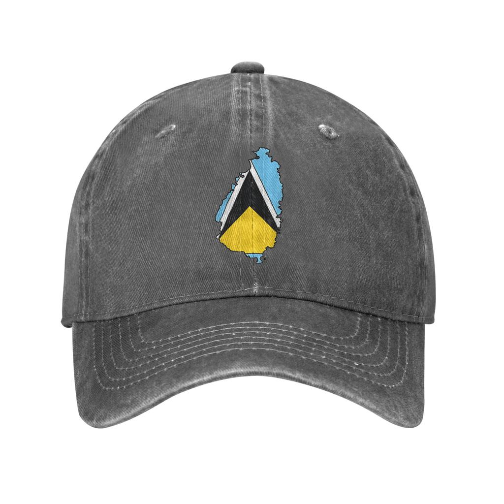Summer Saint Lucia Flag Baseball Cap Sun  Sun-Proof Design Washed Trucker Hat Unisex Men Casual Outdoor Sports Baseball Caps