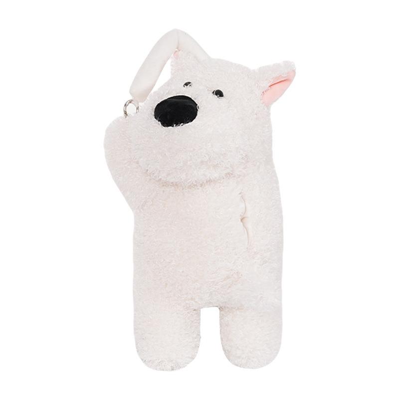 Cute Cartoon Dog Shape Plush Hanging Tissue Box For Car And Home Use