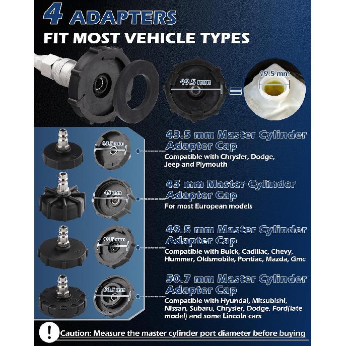 Набор для прокачки тормозов 3 л с бутылкой для сбора 1 л, Инструмент для прокачки тормозов под давлением, Ручной насос для прокачки тормозов для полной замены тормозной жидкости и жидкости сцепления, Улучшенный