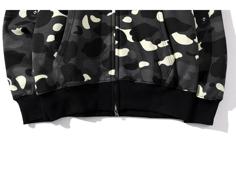 Кросс-бордер Камуфляж Bape Акула Светящийся Свитшот с Двойным Капюшоном