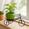 Cycle-Shaped Metal Plant Stand for Indoor & Outdoor Use, Metal Cycle Flower Vase, Decorative Iron Planter Pot Holder for Flowers & Ornaments