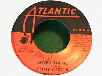 7-дюймовая пластинка JIMMY CASTOR - Love's Theme / The Thought Of Lovin SRA4503 Atlantic 1974 Ямайка Соул/Фанк Б/У