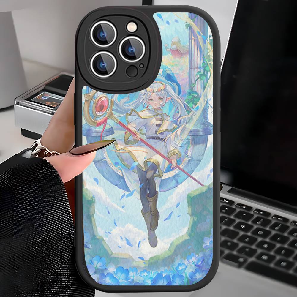 Аниме Фрирен Милый Кожаный Чехол Для Телефона Для IPhone 16 15 14 13 12 11 Pro Max Plus Ударопрочный Чехол