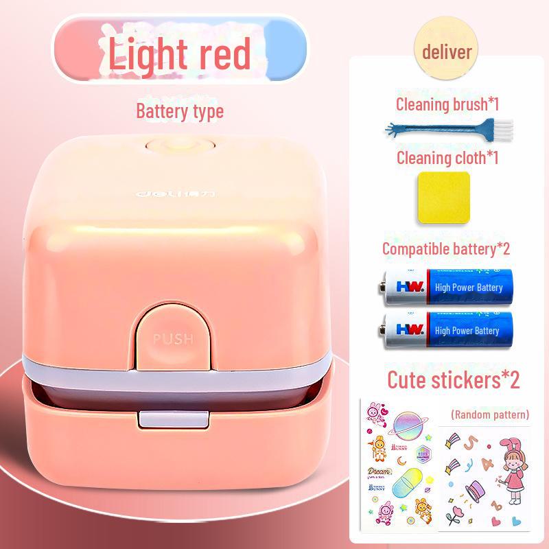 Настольный пылесос Deli для крошек от ластика и карандашной стружки, пыли с клавиатуры и уборки студенческого стола